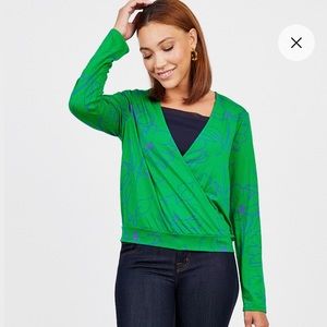 Ava Relaxed Cropped Plunge Faux Wrap